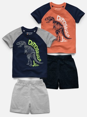Hellcat Baby Boys & Baby Girls Casual T-shirt Shorts(Blue)
