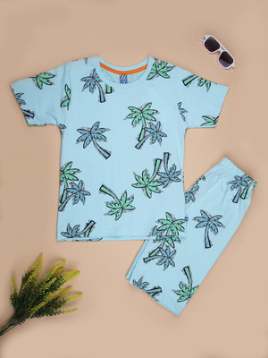 V-MART Boys Casual T-shirt Shorts(Sky Blue)