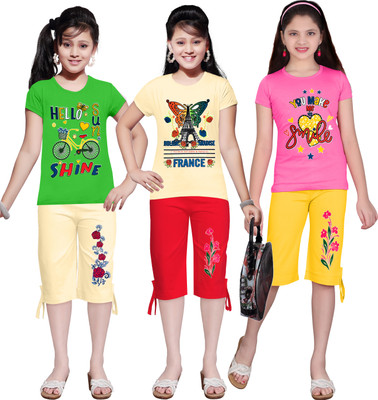 KS KOARRA Girls Casual T-shirt Track Pants(61 MULTICOLOURRS)