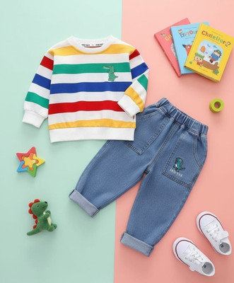 GO TREND Baby Boys Casual Sweatshirt Jeans(MULTICOLOR)