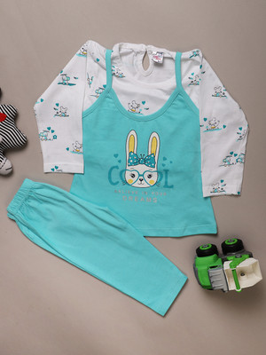 V-MART Baby Girls Casual Dress Legging(Blue)