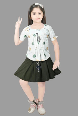 HouseOfCommon Baby Girls Party(Festive) Top Skirt(Green)