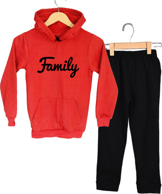 SHOTEK Boys & Girls Casual Sweatshirt Sweatpant(Red)