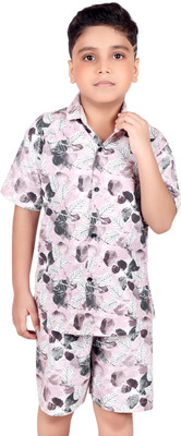 Glamiere Boys Casual Shirt Shorts(WHITE)