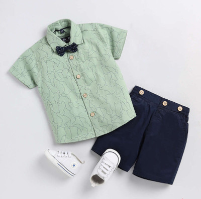 StyleDust Baby Boys & Baby Girls Party(Festive) Shirt Shorts(1004_GREEN)