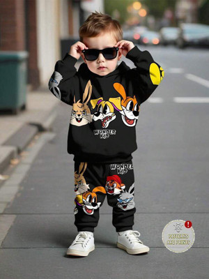 Z COLLECTION Boys & Girls Casual Sweatshirt Track Pants(Black)