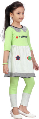 MUHURATAM Girls Party(Festive) Top Pant(Green)