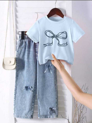 RRJ Fashion Girls Party(Festive) Top Jeans(sky blue)