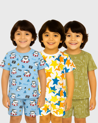 tiny hugs Baby Boys Party(Festive) T-shirt Shorts(Multicolor11)