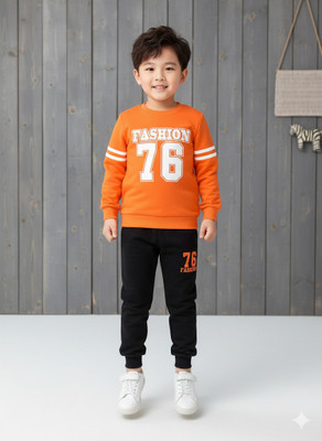 funkits Baby Boys Casual Sweatshirt Sweatpant(ORENGE)
