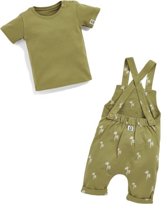 Sprog Collection Baby Boys & Baby Girls Casual Dungaree T-shirt(Cedar)