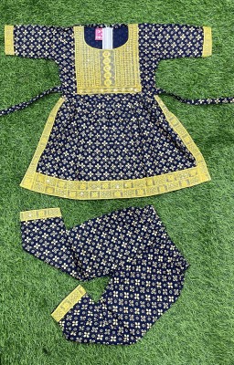 New Ekta Dresses Baby Girls Casual Top Pyjama(NAVY BLUE)