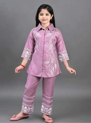Mr Fashion Girls Party(Festive) Kurta Pant(PURPLE)
