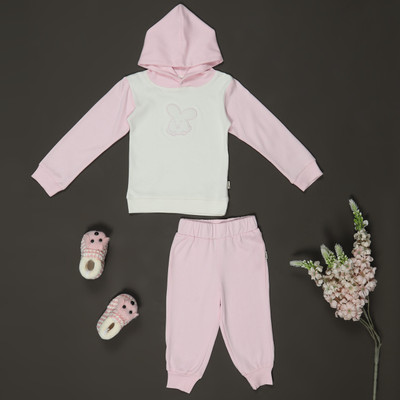 Coccuddle Baby Boys & Baby Girls Casual Sweatshirt Sweatpant(Pink-a-boo)