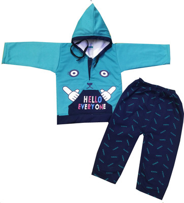 Siddhi Enterprises Baby Boys & Baby Girls Party(Festive) T-shirt Pyjama(green)