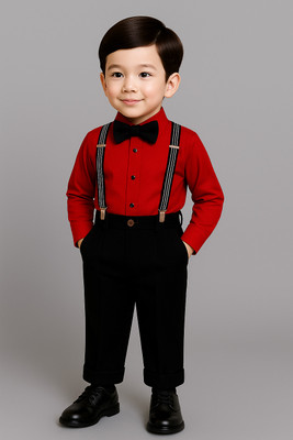 VARNIKA KIDS Baby Boys Party(Festive) Shirt Pant(RED)