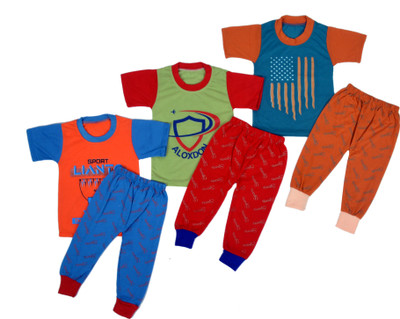 FB GROUP OF COMPANY Baby Boys Casual T-shirt Track Pants(Multicolor)