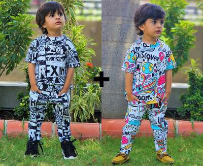 JEKESHVI Baby Boys Casual T-shirt Track Pants(M-COMBO(3))