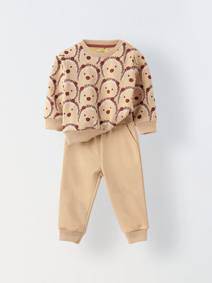 Spunkies Baby Boys & Baby Girls Casual Track Suit Track Pants(BEIGE)