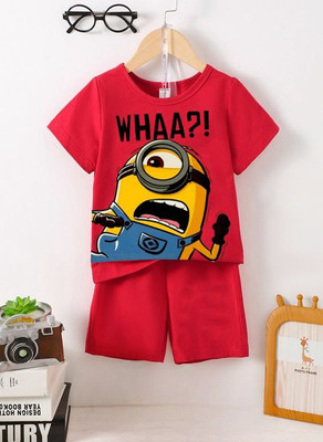 psv fashion Baby Boys Casual T-shirt Trouser(Red)