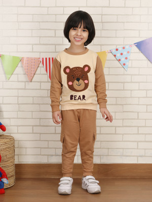 POLKA TOTS Baby Boys Casual Jacket Pant(Brown)