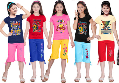 KS KOARRA Girls Casual T-shirt Track Pants(232 MULTICOLOURRS)