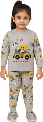 HDKFASHION Baby Boys & Baby Girls Casual T-shirt Pant(GREY)