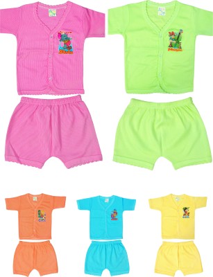 vj tex Baby Boys & Baby Girls Motu Patlu Casual Vest Bloomer(Pink 004-5)