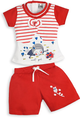 Wonder Klothes Girls Casual Top Pant(Red)