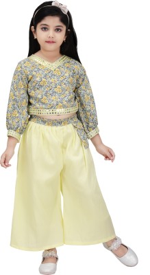 Rim Mumbai Girls Party(Festive) Top Pant(Beige)