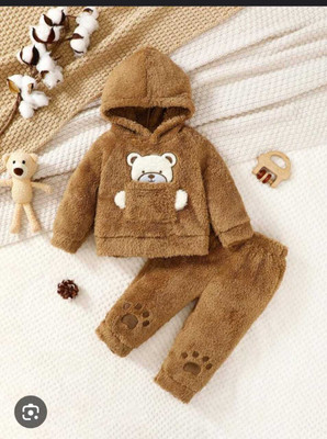 LABELHARPREET Baby Boys & Baby Girls Casual Top Pyjama(Brown)
