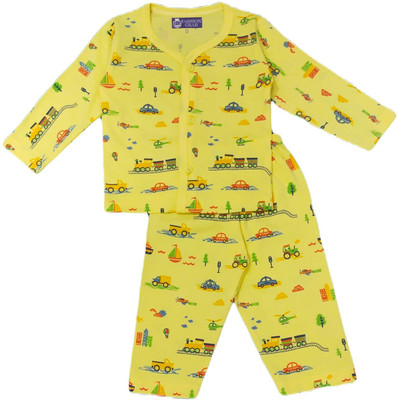 FASHION GRAB Baby Boys & Baby Girls Casual Top Pant(Yellow)