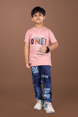 WONGVO Baby Boys Casual T-shirt Jeans(L.Pink)