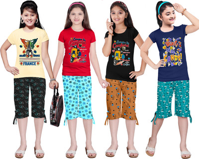 KS KOARRA Girls Casual T-shirt Track Pants(139 MULTICOLOURRS)