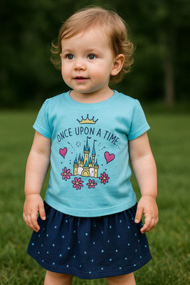 Nuwishtek Girls Casual Top Skirt(blue)