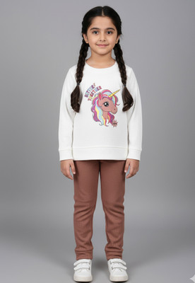 Little Angel Baby Girls Casual T-shirt Trouser(Brown)