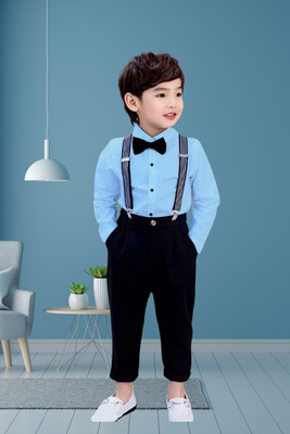 KRIYU CREATION Baby Boys Party(Festive) Shirt Pant(Blue)