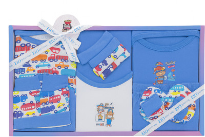 Mumlove Baby Boys & Baby Girls Casual Bib Bodysuit, Cap, Mitten, Bootie, Pant, Shorts, T-shirt(Blue)