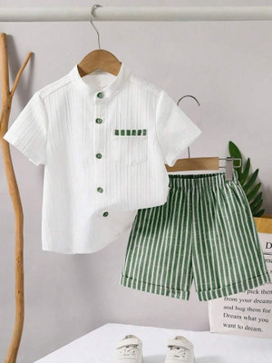 Ruturaj Baby Boys & Baby Girls Casual Shirt Shorts(GREEN)