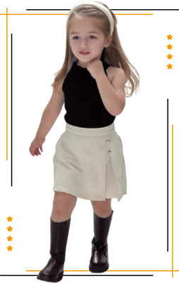 MENVVY TREND Baby Girls Party(Festive) Top Shorts(BLACK)