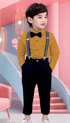 DENSIY FEBB Baby Boys Party(Festive) Dungaree Belt(MUSTERD+BLACK)