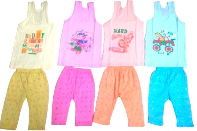 ASV ENTERPRISE Baby Boys & Baby Girls Casual Vest Pyjama(Multicolor)