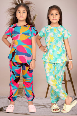 Amreliya Enterprise Girls Disney Princess Casual Top Pyjama(MULTICOLOR)