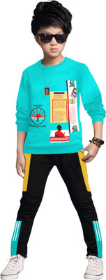 DRUZZEE Boys Casual T-shirt Pant(LIGHT BLUE)