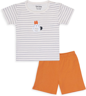 Smart Baby Baby Boys & Baby Girls Casual T-shirt Shorts(Multicolor4)