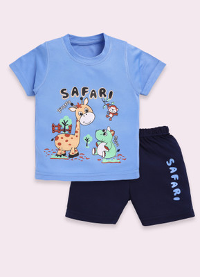 KOLKIDS Baby Boys & Baby Girls Casual T-shirt Shorts(OCEAN BLUE)