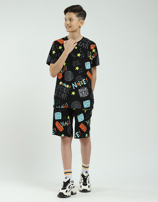 MONTE CARLO Boys Casual T-shirt Shorts(BLACK)