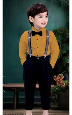 DENSIY FEBB Baby Boys & Baby Girls Casual Shirt Belt(MUSTERD+BLACK)