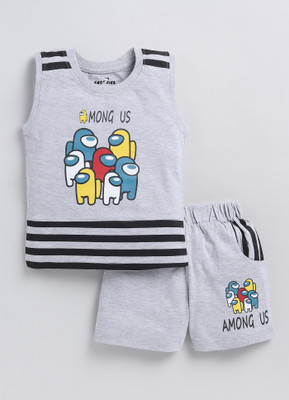 CUTOPIES Boys Casual T-shirt Shorts(DEEP MELANGE)