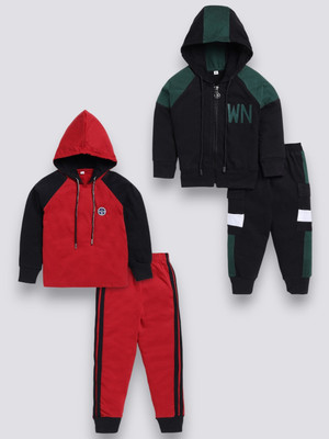 carrydreams Boys & Girls Casual T-shirt Trouser(MAROON_BOTTLEGREEN)